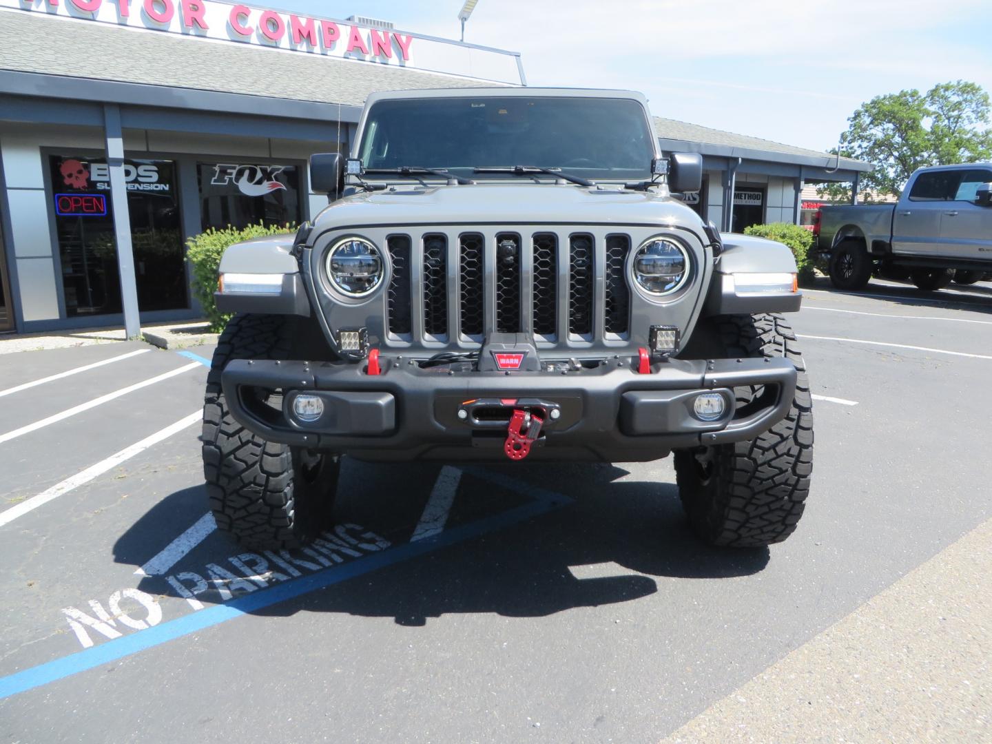 2021 Sting Grey /BLACK Jeep Wrangler Unlimited Rubicon (1C4JJXFM5MW) with an 3.0L V6 DOHC 24V TURBO DIESEL engine, 6A transmission, located at 2630 Grass Valley Highway, Auburn, CA, 95603, (530) 508-5100, 38.937893, -121.095482 - Diesel JL with Sky One power top featuring a Teraflex suspension system, Falcon adjustable shocks & steering stabilizer, Full Metal Cloak skid plate, 17" Method bead grip wheels, 37" Toyo RT Trail tires, Warn winch, Rigid Led lighting, Teraflex HD spare tire carrier, Teraflex Diff covers, Amp steps, - Photo#1